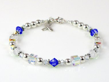 ALS Awareness Bracelet ~ Swarovski® Crystal & Sterling Silver (Everyday)