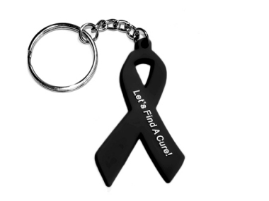 Melanoma Awareness Ribbon Keychain - Black