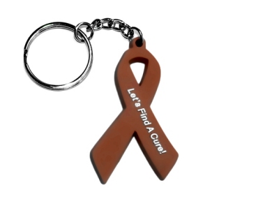 Colorectal Cancer Awareness Ribbon Keychains ~ Brown