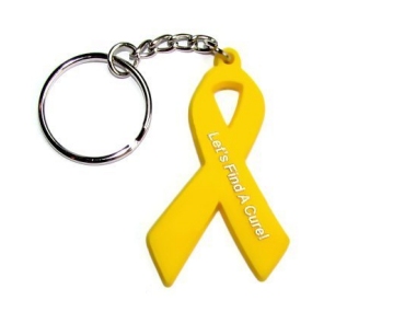 Childhood Cancer Awareness Ribbon Keychains ~ Gold