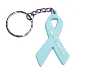 Prostate Cancer Awareness Ribbon Keychain - Light Blue