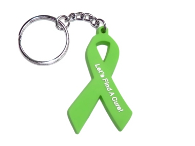 Muscular Dystrophy Awareness Ribbon Keychain - Lime Green