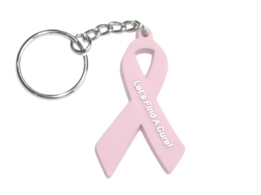 Testicular Cancer Awareness Ribbon Keychain - Orchid