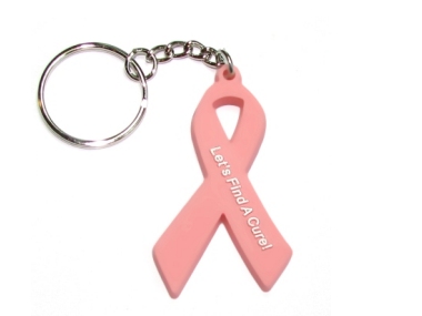 Breast Cancer Awareness Ribbon Keychain - Pink