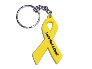 Liver Cancer/Liver Disease Awareness Ribbon Keychain - Yellow