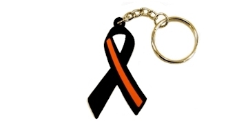 Thin Orange Line ~ Support Active & Retired (and Commemorate Fallen) Search and Rescue (SAR) Personnel Awareness Ribbon Keychain