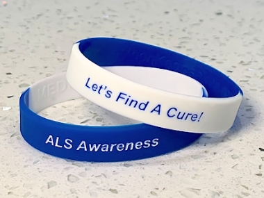 ALS Awareness Wristbands ~ Blue & White