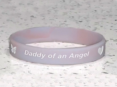 Daddy of an Angel Wristbands ~ Pink & Blue