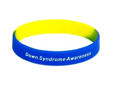 Down Syndrome Awareness Wristband - Blue & Yellow