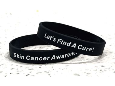 Skin Cancer Awareness Wristbands ~ Black