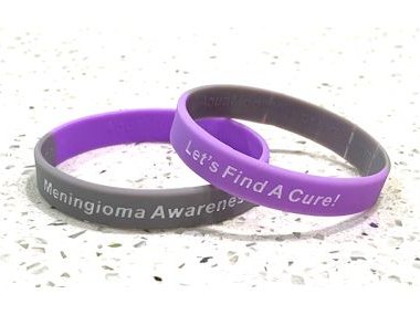 Meningioma Awareness Wristband - Purple & Gray