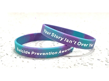 Suicide Prevention Awareness - Your Story Isn't Over Yet Wristband - Purple & Teal