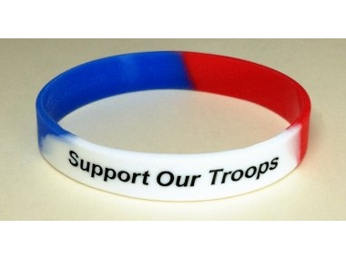 Support Our Troops / Military Awareness Wristbands ~ Red, White & Blue