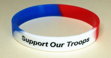Support Our Troops Awareness Wristband - Red, White & Blue
