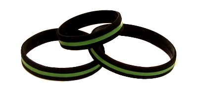 Thin Green Line ~ Support Active & Retired (and Commemorate Fallen) Border Patrol, Federal Agents & Park Rangers Wristband